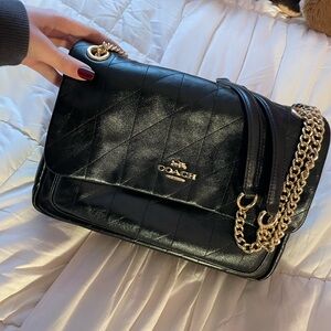 Coach Black Quilted Leather Elodie Bag